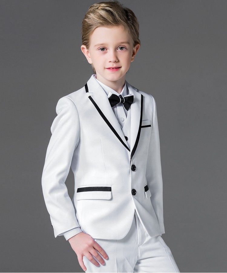 Online Cheap Boys White+Black Lapel Suit Page Boy Communion Prom ...