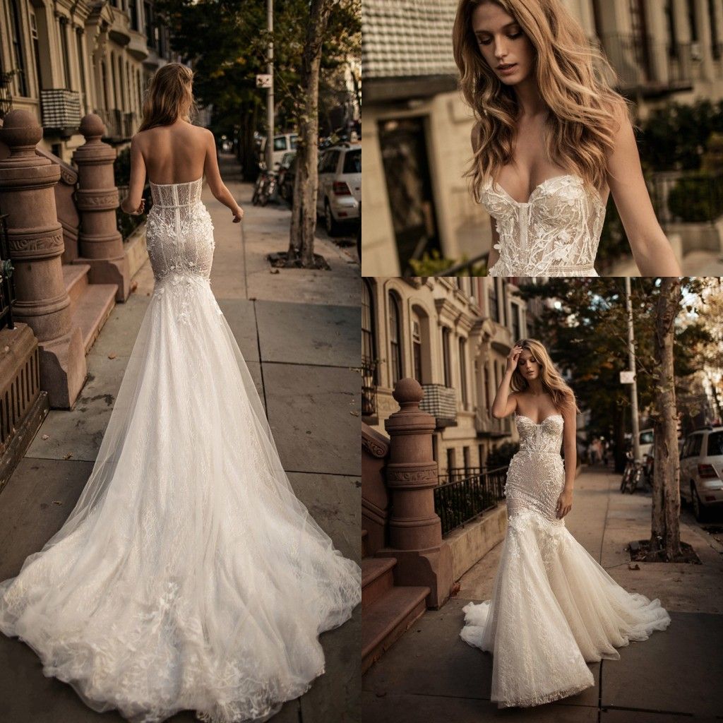 Berta Bridal Mermaid Fall 2017 Wedding Dresses Sweetheart Bustier 3D