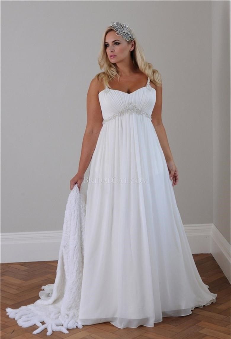 2019 Plus  Size  Casual  Beach  Wedding  Dresses  Spaghetti 