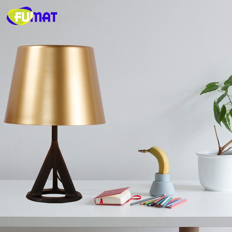Fumat Nordic Fashion Metal Aluminum Table Lamp Gold Fumat Nordic Fashion Metal Aluminum Table Lamp Gold Modern Simple Light Hotel Bedside Study Black Tripod Desk Lamps By