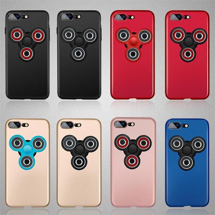 New Fidget Spinner Cell Phone Cases Hand Tri Spinner Matte TPU PC Phone