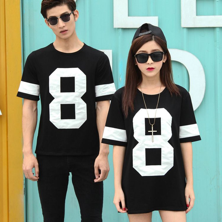 Wholesale 8 Black Sweethearts Shirts Couple T Embroidered Outfit hsQtrdC