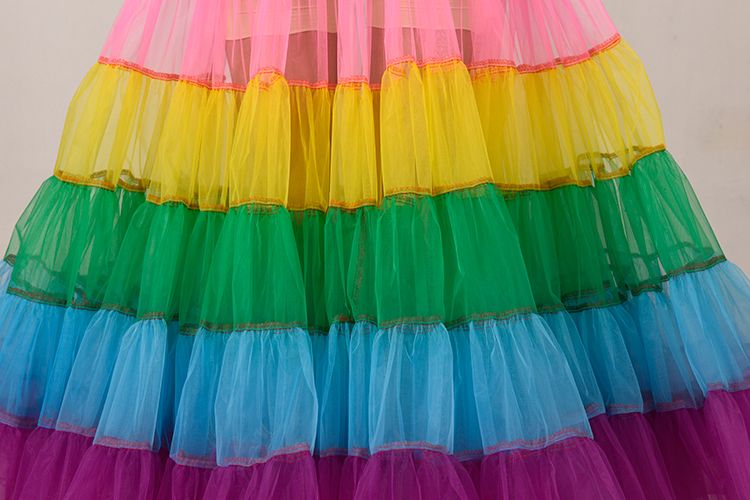 Джейн Вини Радуга тюль юбка 1 метр длиной нижняя юбка для платья для новобрачных взрослых без обруча юбки линия пачка юбка кринолин Юпон Enfant