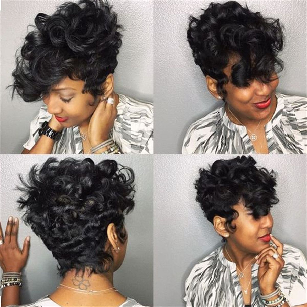 perruque courte femme afro