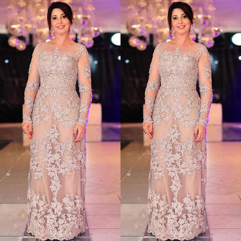 Elegant Plus Size Mother Of The Bride Dresses Long Sleeve 