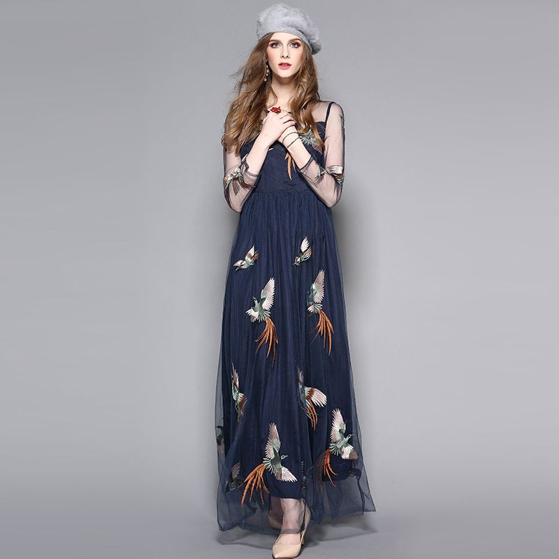 Navy Blue Tulle Dress Women