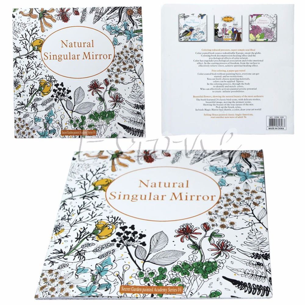 Secret Garden Series Natural Singular Mirror Coloring Book For Adults Kids Gift Colouring Free Printable Books From Asgardia9 45