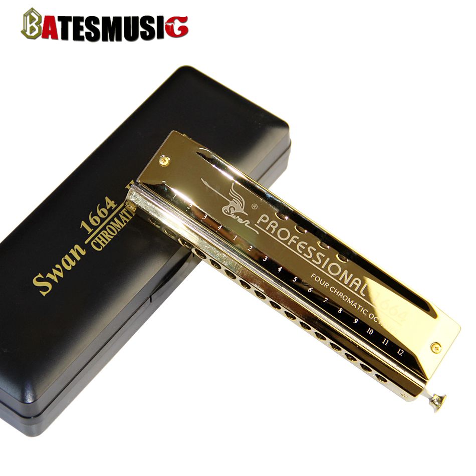 SW1664 Professional Mouth Organ Instrument C Key 16 Hole Harmonica With Four Chromatic Octaves