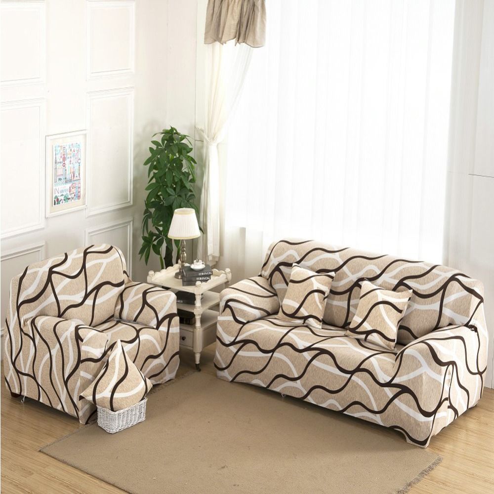 1 2 3 4 Seat Plush Flexible Stretch Sofa Cover Big Elasticity