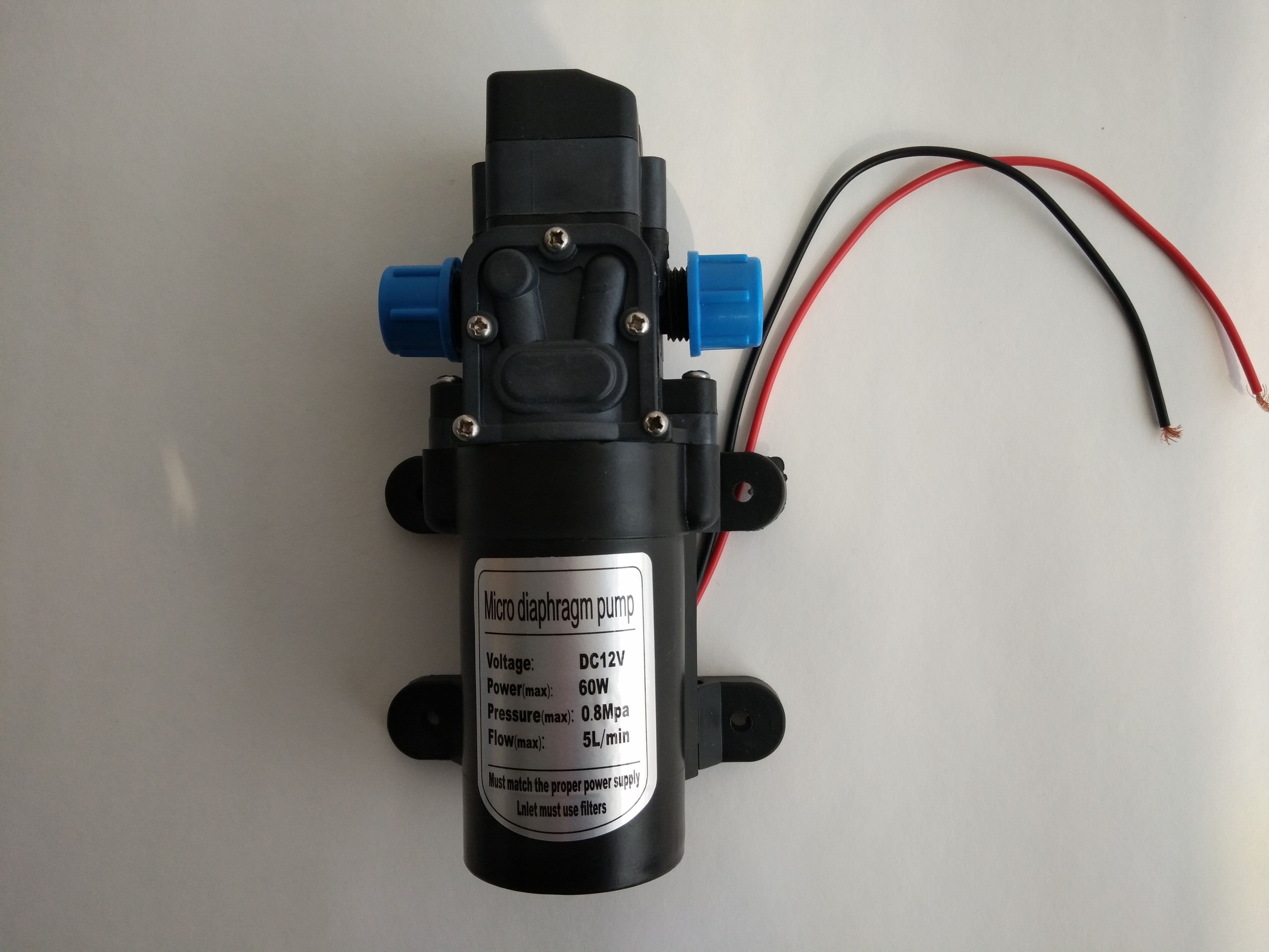 New DC 12V 60W 0.8MPA 5L/MIN Micro Diaphragm Pump Intelligent Mini