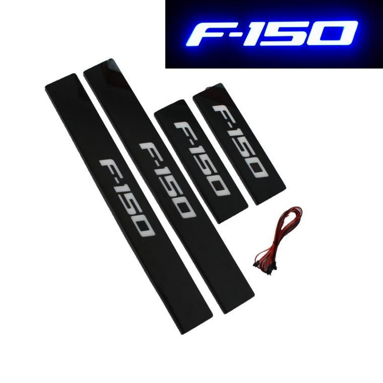 2020 Blue LED Illuminated Door Sill Scuff Plate Covers For 2009 2014