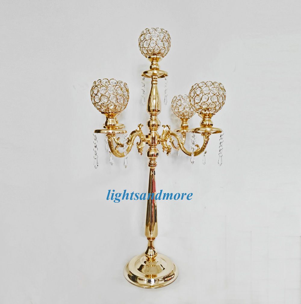golden silver color 5 arms crystal candelabra table centerpieces golden silver color 5 arms crystal candelabra table centerpieces
