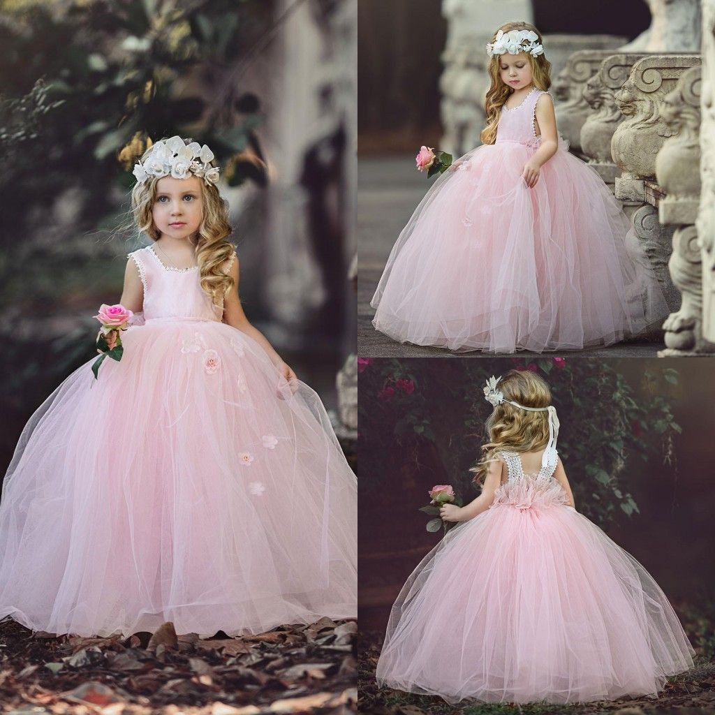 flower girl light pink dress