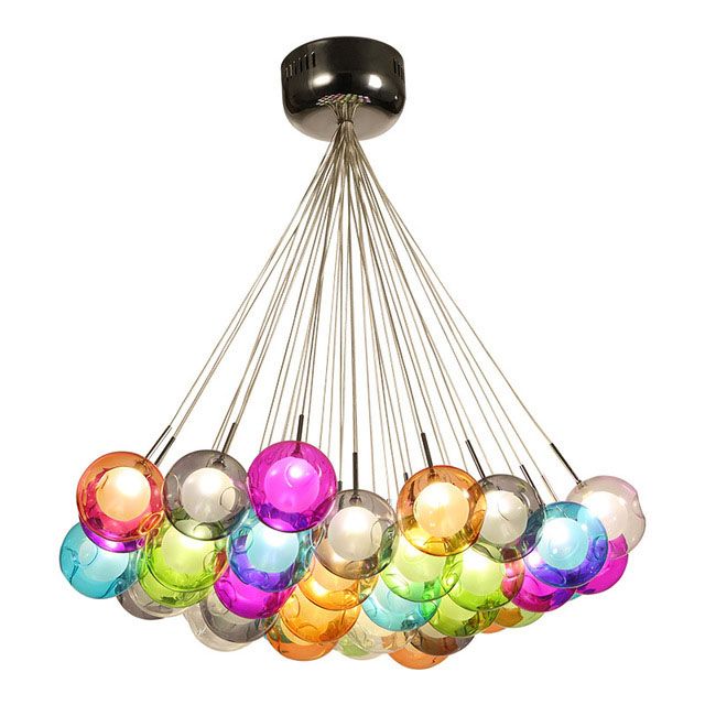 Großhandel Bunte Glaskugel Lampe G4 LED Pendelleuchten 110