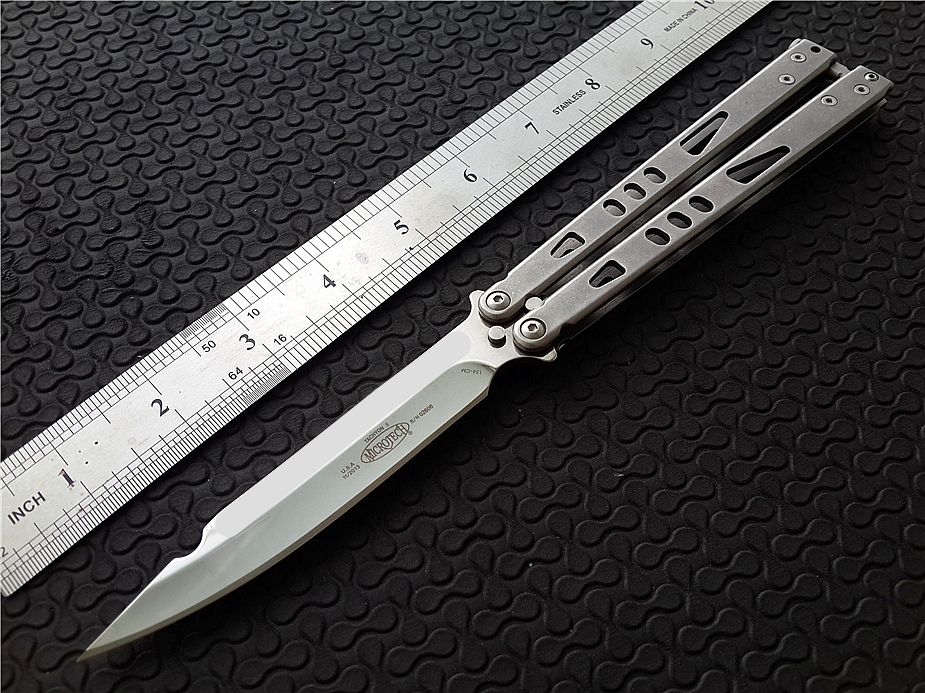Microtech Tachyon II Balisong Knife 440C Blade Pocket Knives Tactical Camping Utility Hiking