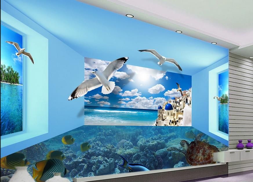 21 Yeyueman からのカスタム3d立体視壁紙シービュースペースリビングルームテレビ背景壁の地中海の海の壁紙リビングルーム3d壁の壁紙 1 059 Dhgate
