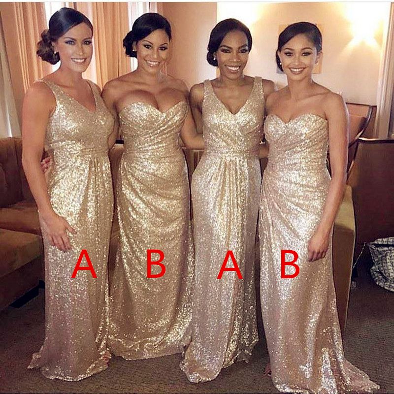 sexy rose gold bridesmaid dresses