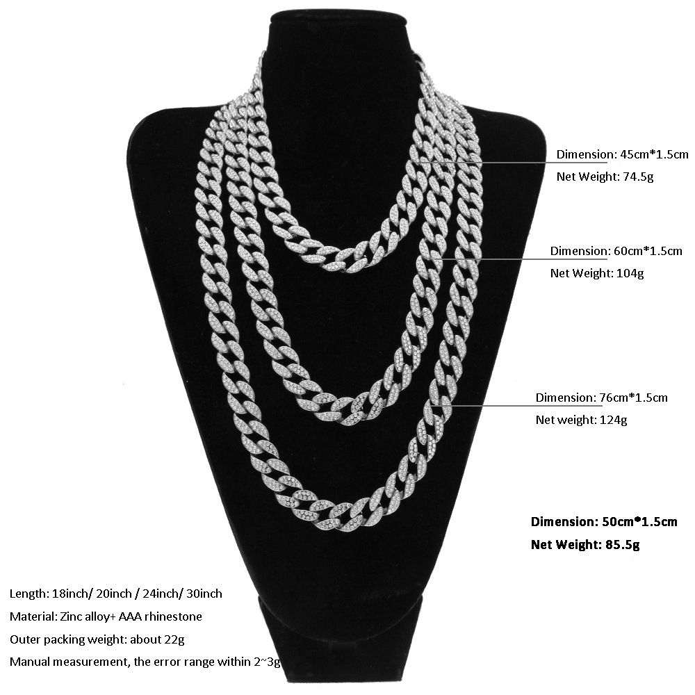 Hiphop Miami Cuban Link Chain Necklace 