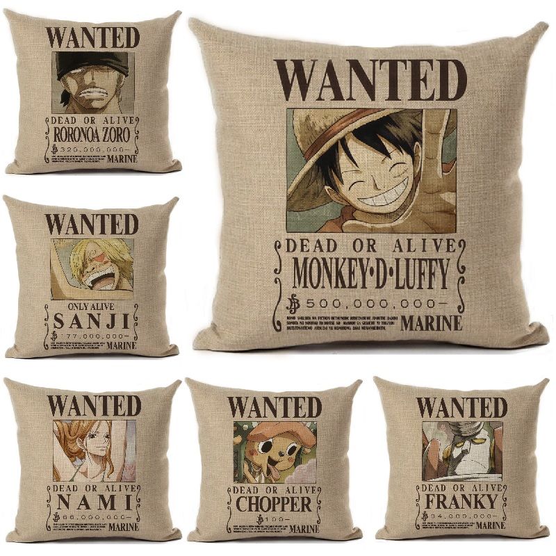 Whole Anime Cushion Cover Linen One Piece Wanted Printed Throw Whole Anime Cushion Cover Linen One Piece Wanted Printed Throw Pillow Sofa Car Covers Home Decoration Pillowcase 45x45cm Patio Furniture