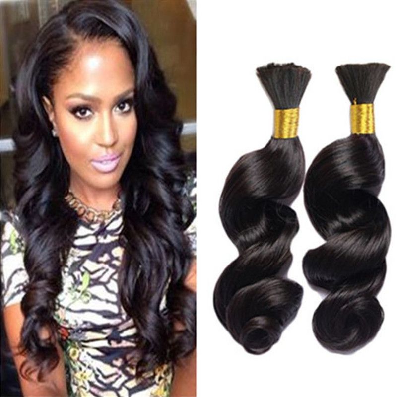 Unprocessed Human Hair Bulk Malaysian Bulk Braiding Hair Loose Wave
