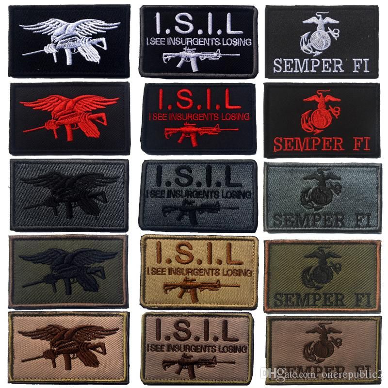 Online Cheap Army Us Navy Seals Semper Fi Isil Badge HookLoop Embroidery Badges Military Morale Patch Appliques Patches Wholesale Free Ship By