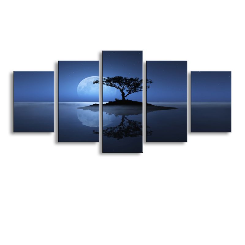 2018 5 panel tree painting canvas wall art picture home decoration