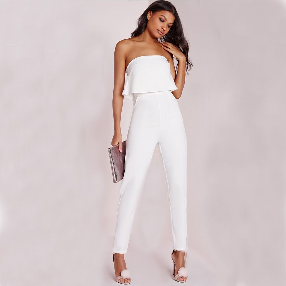 2018 Sexy Ladies White Long Jumpsuit Slim Ruffles Strapless Jumpsuits Rompers Elegant Ladies ... 2018 Sexy Ladies White Long Jumpsuit Slim Ruffles Strapless Jumpsuits Rompers Elegant Ladies ...