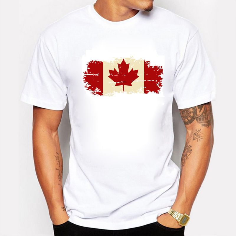 Canada Flag Fashion Tee Shirts 100 Cotton Short Sleeve T Shirts