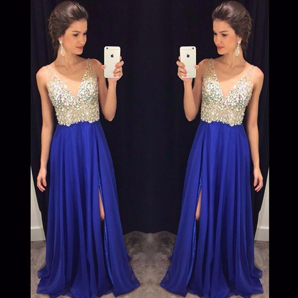 Blue Long Prom Dresses