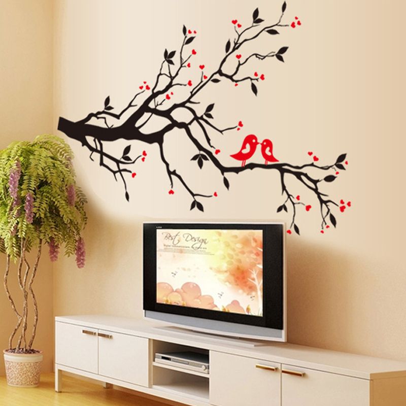 Tree Branch Birds Love Wall Sticker Vinyl Decal Stickers Tree Branch Birds Love Wall Sticker Vinyl Decal Stickers Home Decoration Art Kids Bedroom Removable Decals From
