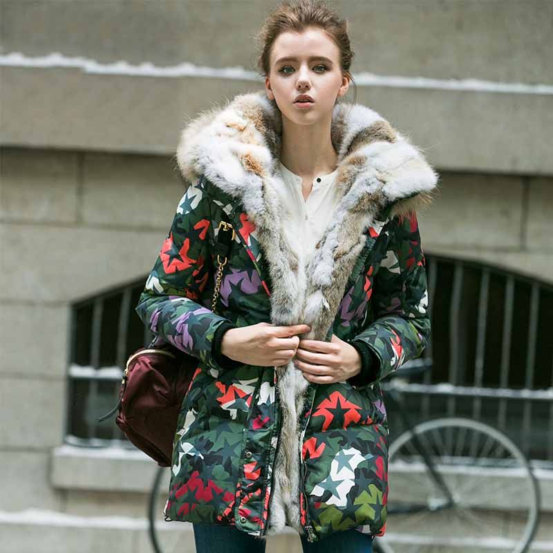 discount women plus size winter down parka camouflage 2016 real fur women plus size down coat