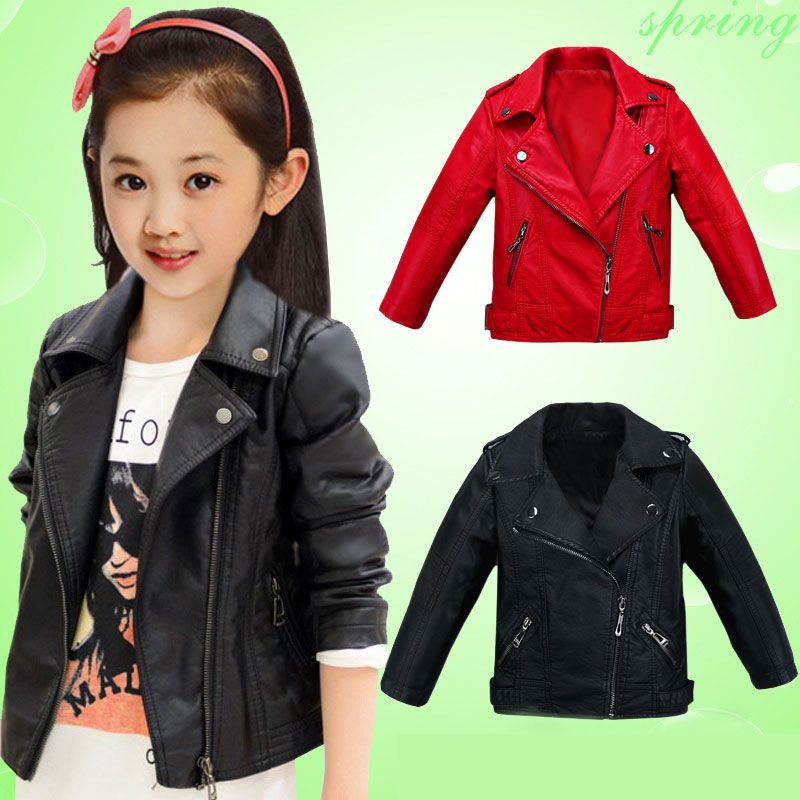 Children Pu Leather Jacket Boys Autumn For Girls Coat Children Pu Leather Jacket Boys Autumn For Girls Coat Spring Kids Solid Casual Upper Clothes Lightweight Jackets