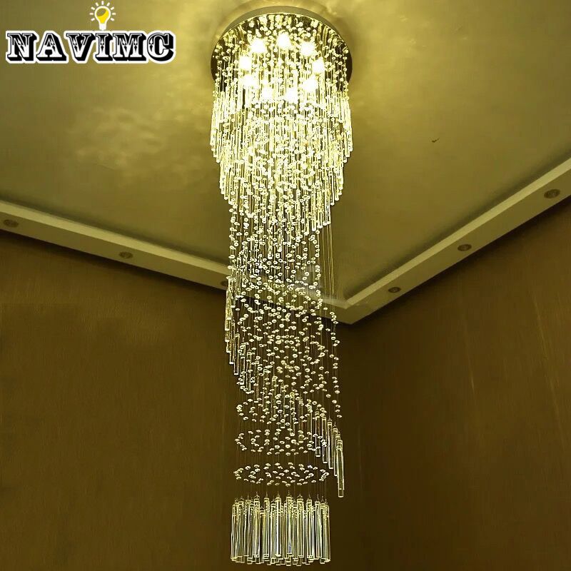 Modern Large Crystal Chandelier Lighting For Hotel Hallway Stairwell Stairwell Long Stair Light Led Hanging Ceiling Lmap Living Room Lamp Brass Lights Small Pendant From Dh996zhenhao 259 3 Dhgate Com