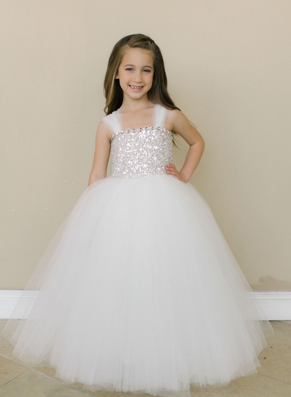 bling flower girl dresses