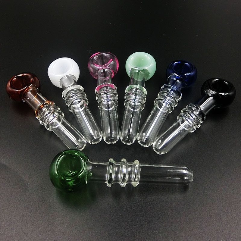 2018 Wholesale Multi Colors Glass Smoking Pipes Glass Oil Burner Spoon