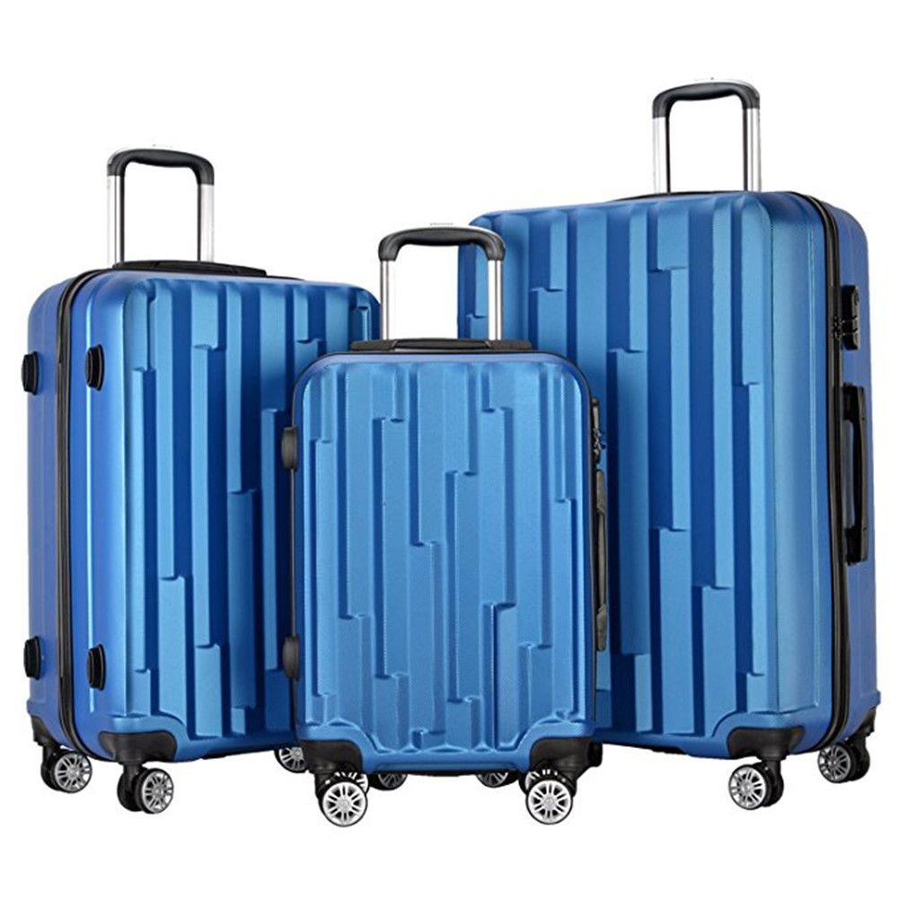 Acquistare 3 Pezzi Leggeri Da Trasporto Bagagli Set Ruote Spinner Valigia 20  + 24 + 28 Pollici Valigia Da Viaggio ABS Trolley Scuola Cielo Blu Economico  | Consegna Veloce E Qualità | It.Dhgate