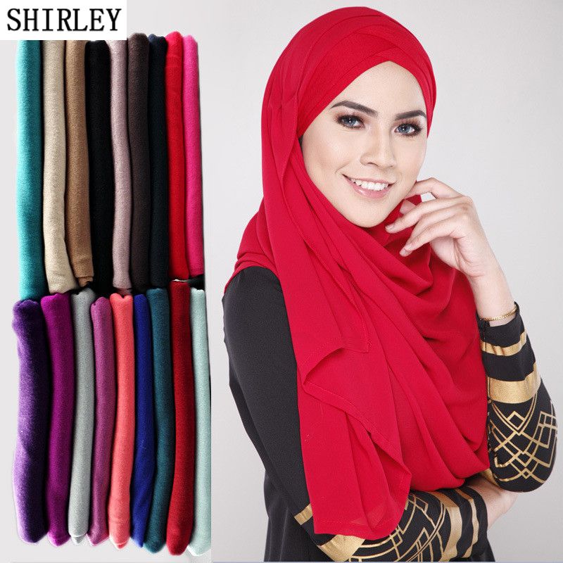 2017 The New Hijabs Muslim Islamic Scarf Women'S Scarves Solid Color