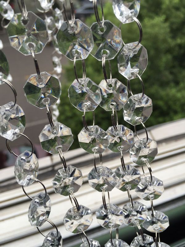 66 Ft Crystal Garland Strands 14mm Clear Acrylic Octagon 66 Ft Crystal Garland Strands 14mm Clear Acrylic Octagon Beads Chain Wedding Party Manzanita Tree Hanging Decorations
