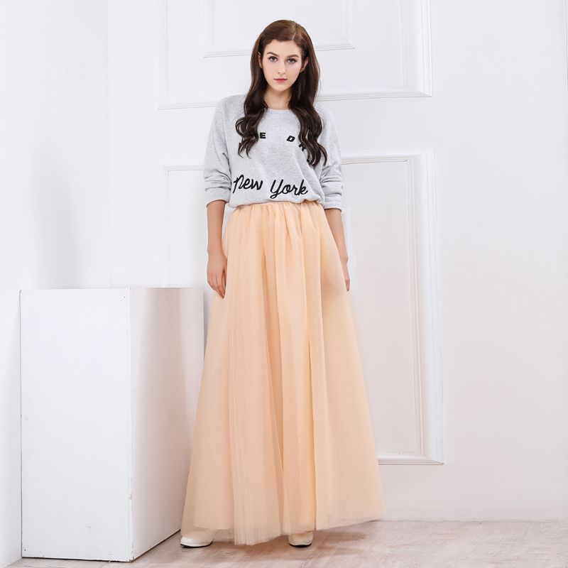 floor length pleated skirt
