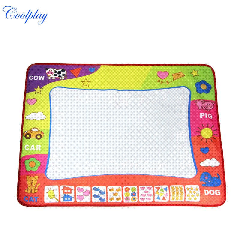 Coolplay 80x60cm Aqua Doodle Painting Mat 2 Drawing Pen Water Play Draw Rug Coloring For Kid Toys Cping Book Printouts