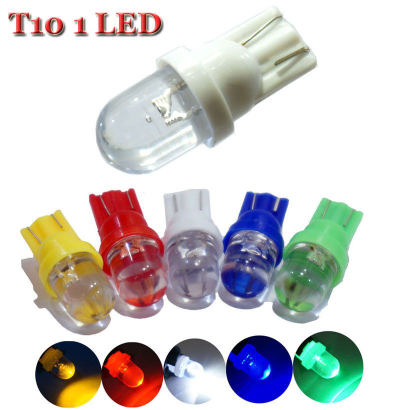 T10 Coloured LED Light 194 501 W5W Light Side Car Auto Wedge LED Lamp Bulb Car Bulbs Parking 12v