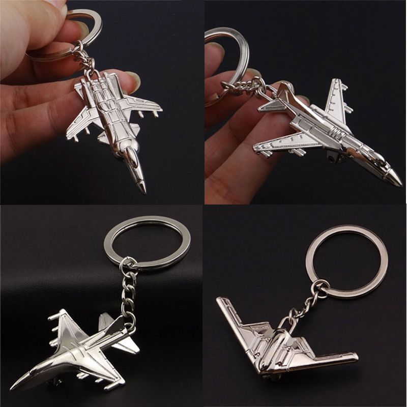 Airplane Aeroplane Model Metal Keychain Key Chain Ring, Plane Warplane