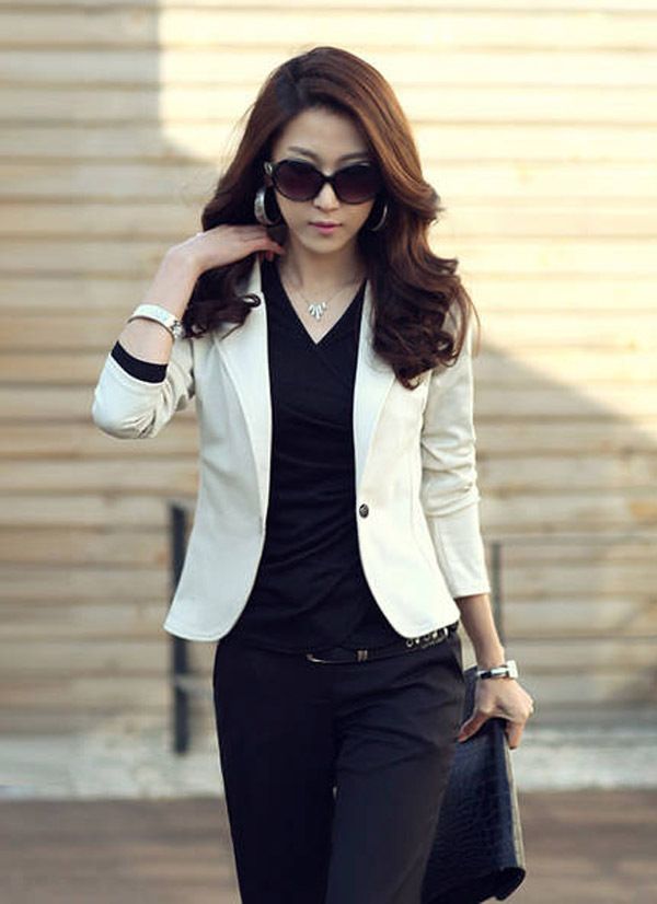 Elegant Candy Colors Slim Casual OL Women SUITS Outerwear