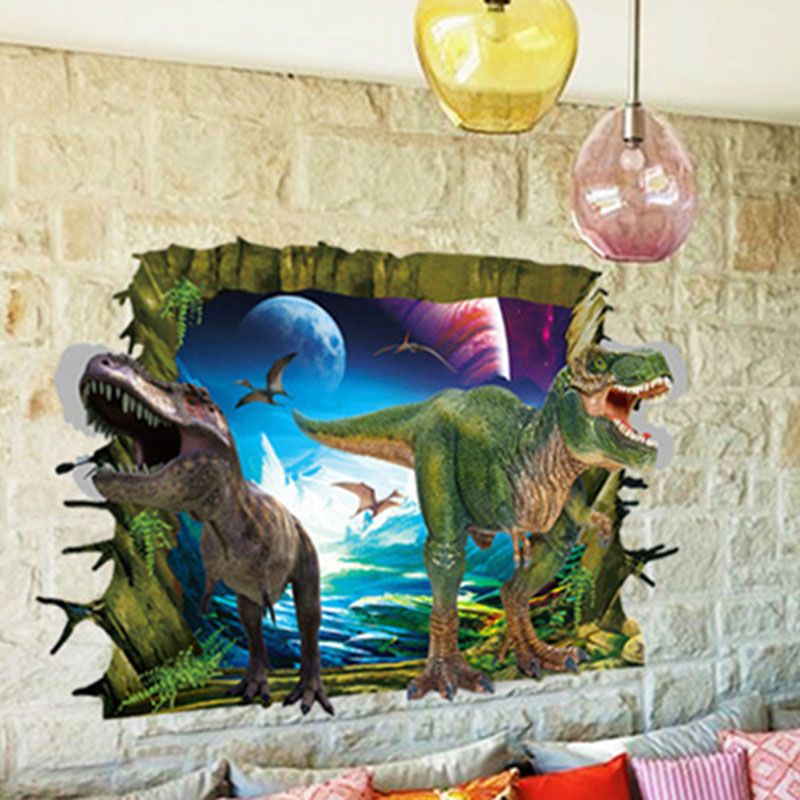 3d dinosaur wall stickers for kids rooms removable cartoon wall