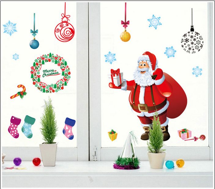Diy Merry Wall Stickers Holiday Home Decoration Gifts Tree Window Removable Vinyl Decals Xmas Decor