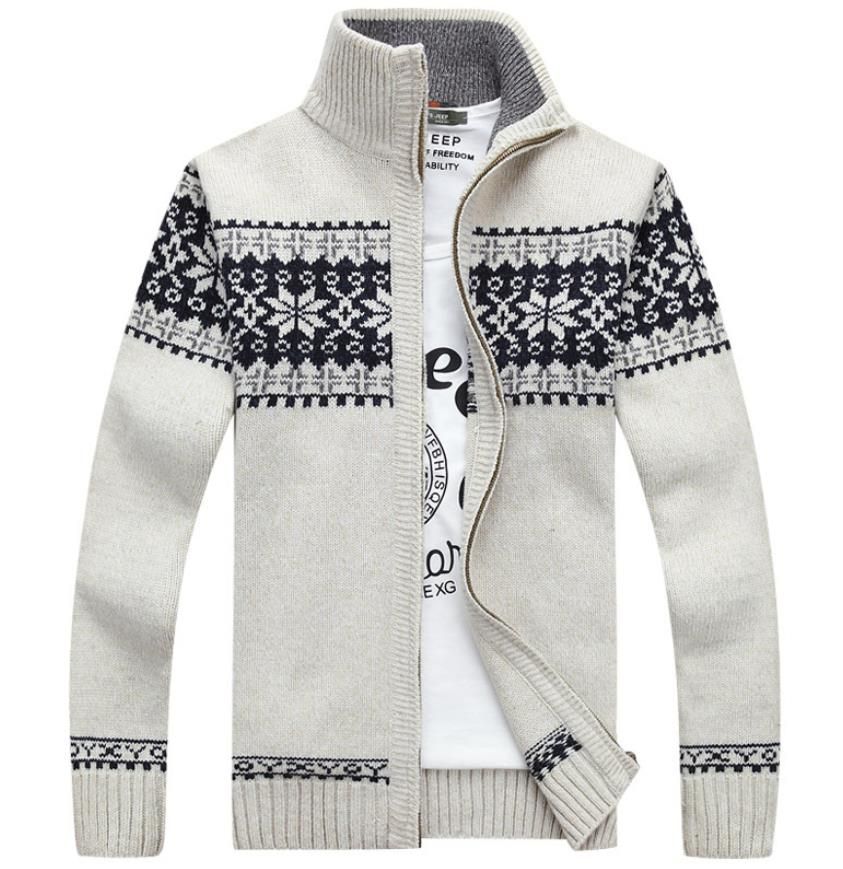 christmas sweater winter new pullover snowflake pattern men s leisure cardigan fashion collar male thickening wool jacket winter jackets brands denim - Christmas Jackets christmas sweater winter new pullover snowflake pattern men s leisure cardigan fashion collar male thickening wool jacket winter jackets brands denim - Christmas Jackets