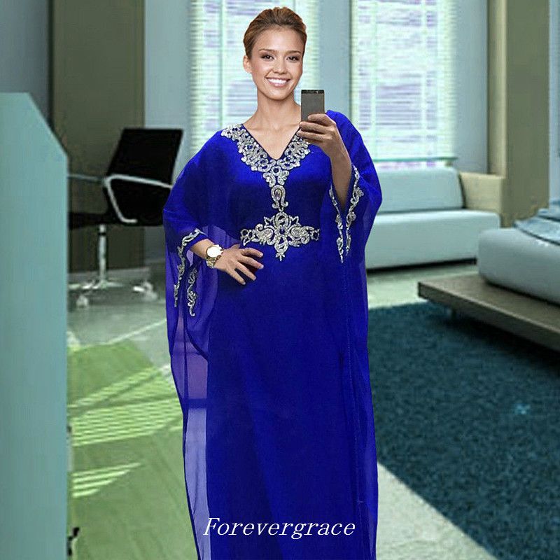 royal blue kaftan dress