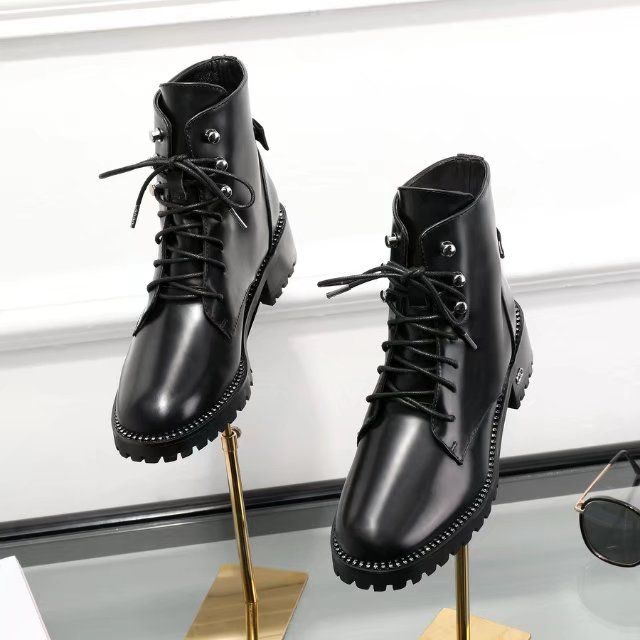 leather black boots ladies