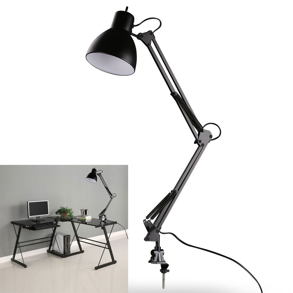 Black Flexible Swing Arm Clamp Mount Lamp Office Studio Home Table See Larger Image