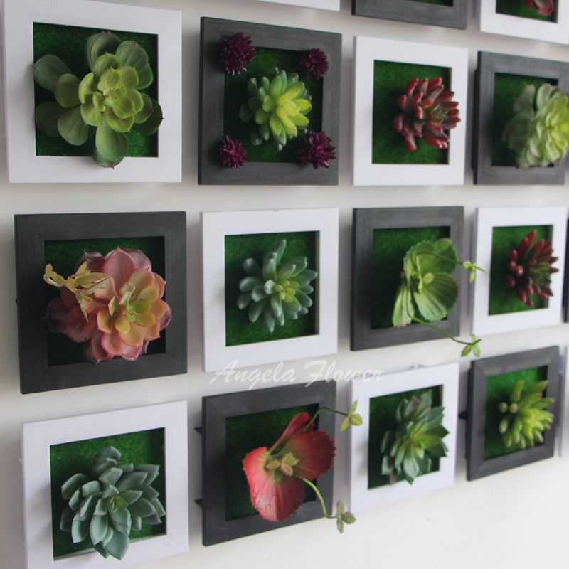 2018 Whole Black Creative 3d Metope Succulent Plants Imitation 2018 Whole Black Creative 3d Metope Succulent Plants Imitation Wood Photo Frame Wall Decoration Artificial Flowers Home Decor Living Room From Dalihua